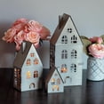 thumbnail image 2 of Main Street Town House Candle Lanterns, Set of 3, Vintage Style, Arched Window Details, Rustic Grey, Metal, 14.5, 9.5, and 5 Inches Tall, 2 of 6
