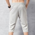 thumbnail image 7 of Men Loose Summer Quick Dry Cool Capri Pants Straight Leg Slacks Long Beach Shorts Sports Big and Tall Size M-5XL Gray, 7 of 7