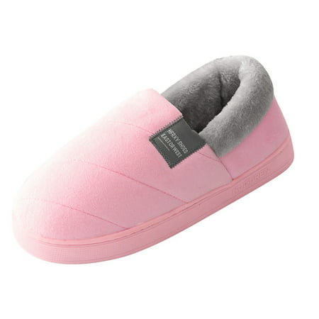 

Mortilo Womens Warm Shoes Couples Women Slip On Furry Plush Flat Home Winter Round Toe Keep Warm Solid Color Slippers Shoes Birthday Gifts Pink 39