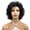 Black, variant on Lydell Women's Short Super Curly Synthetic Bangs Wig, Black