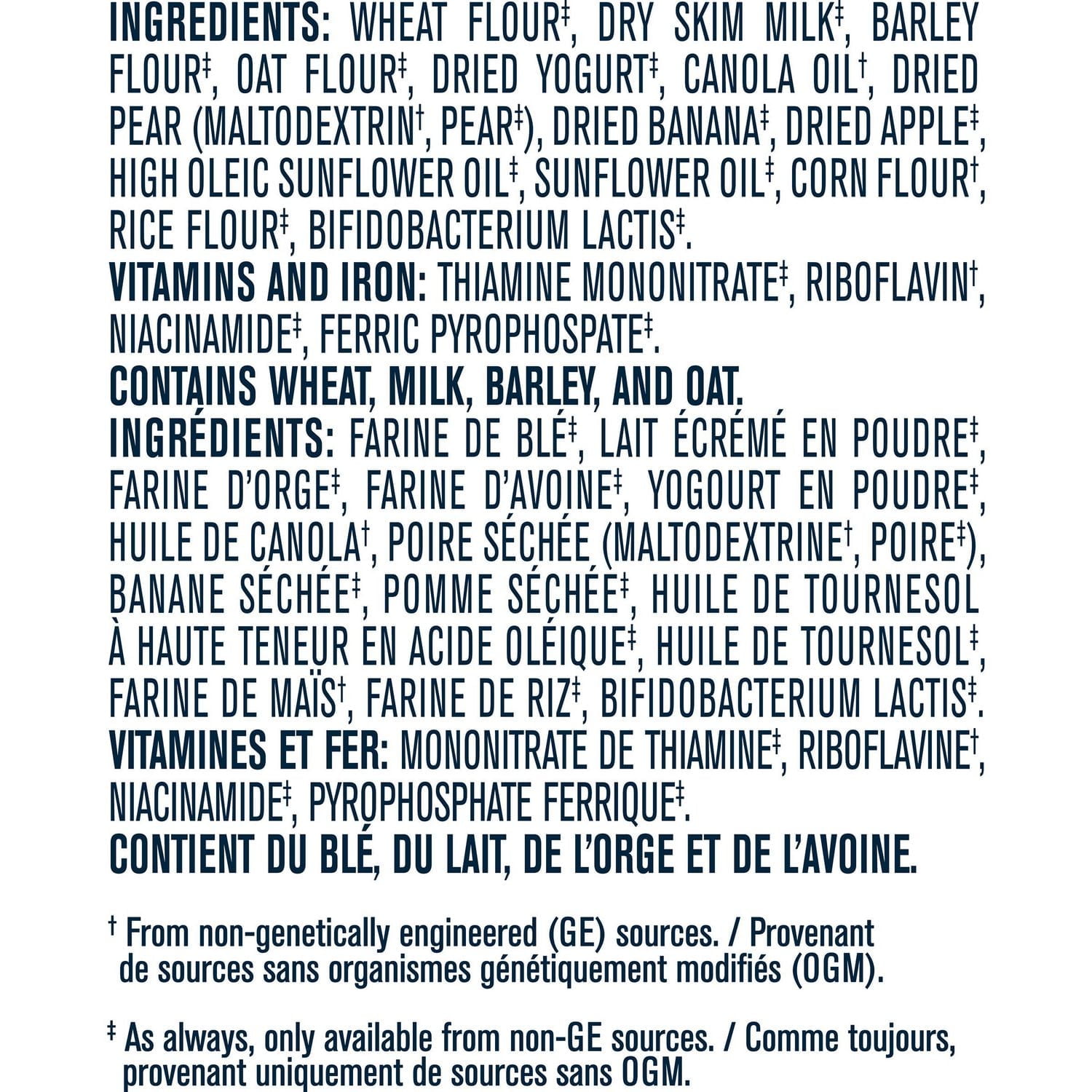 Céréales bébés GERBER® Multigrains yogourt, pomme, poire, banana 227 g 227 GR