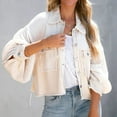 thumbnail image 2 of Chouyatou Women's Cropped Waffle Knit Jacket Boyfriend Button Down Shirt Shacket Tops, 2 of 6