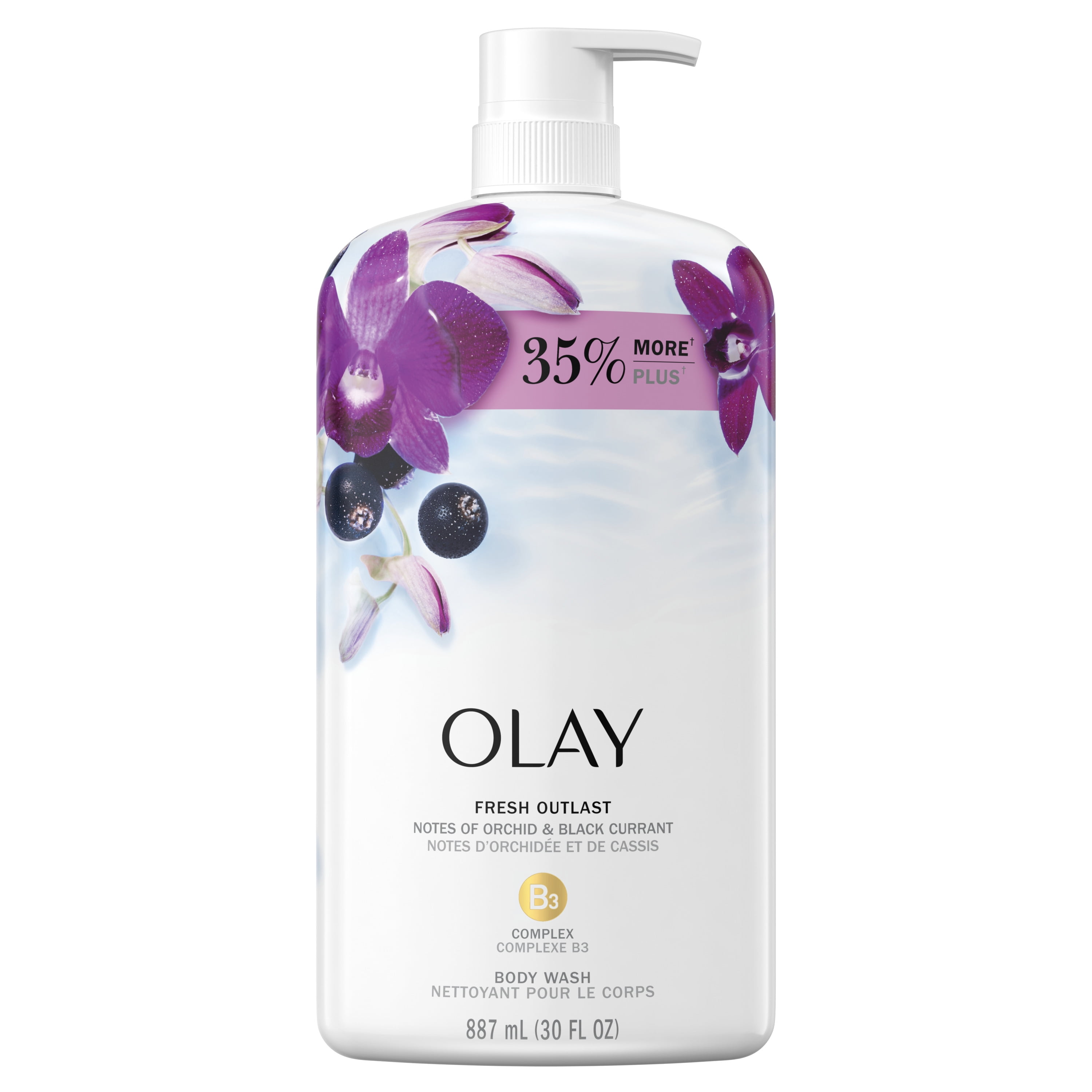 Olay Fresh Outlast Body Wash, Orchid & Black Currant, 30 fl oz