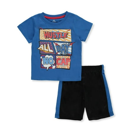 

S10pe Boys 2-Piece Hustle Shorts Set Outfit - royal black 12 months (Infant)