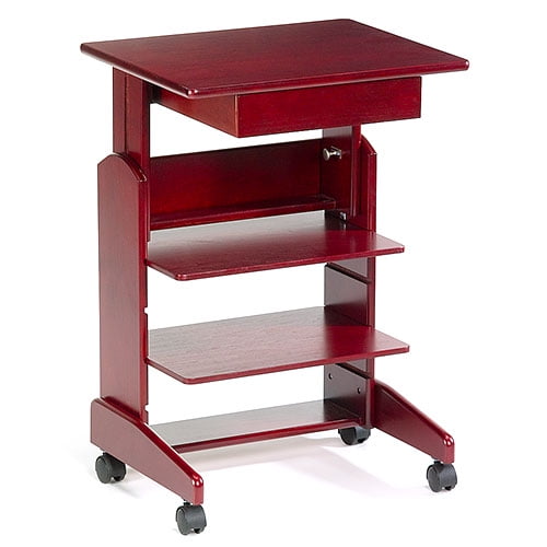 Rolling Laptop Workstation, Mahogany