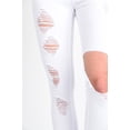 thumbnail image 4 of American Bazi Women's Solid Torn Skinny Jogger Pants RJJ458 - WHT - SML, 4 of 4