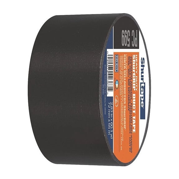 Shurtape Duct Tape, Black, 60-1/8 yd L, 2-7/8 in W 105463