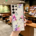 thumbnail image 3 of SaniMore Case for Samsung Galaxy S23 Ultra (6.8" 2023), Rugged PC Backplane with Flower Pattern Luxury for Girls Women Plating TPU Bumper Shockproof Anti-fall Shell, Pattern-D, 3 of 5