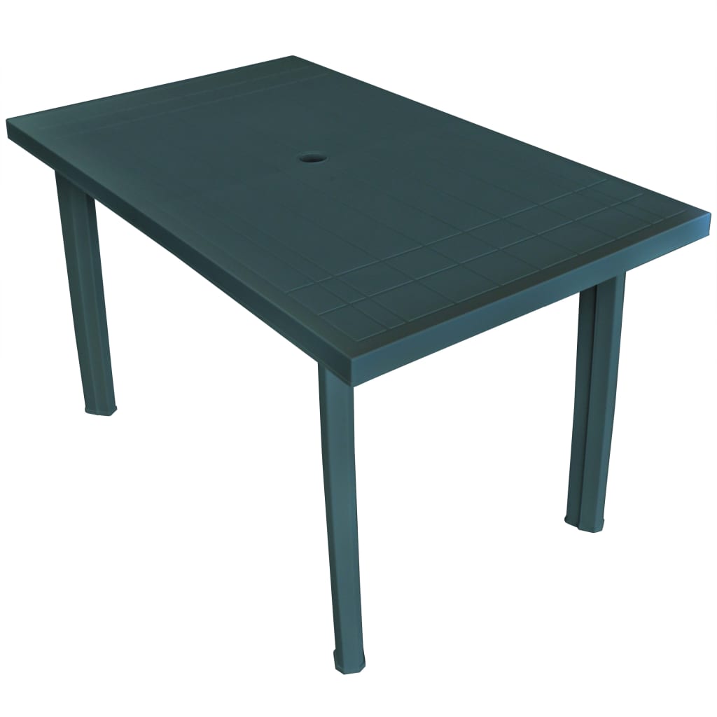 Fyydes Patio Table Green 49.6"x29.9"x28.3" Plastic,Outdoor Tables