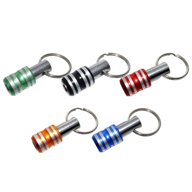 FRCOLOR 5Pcs Hex Screwdriver Bits Holder Extension Bar Practical Keychain Screw Adapter,1.97"X1.34"X0.59"