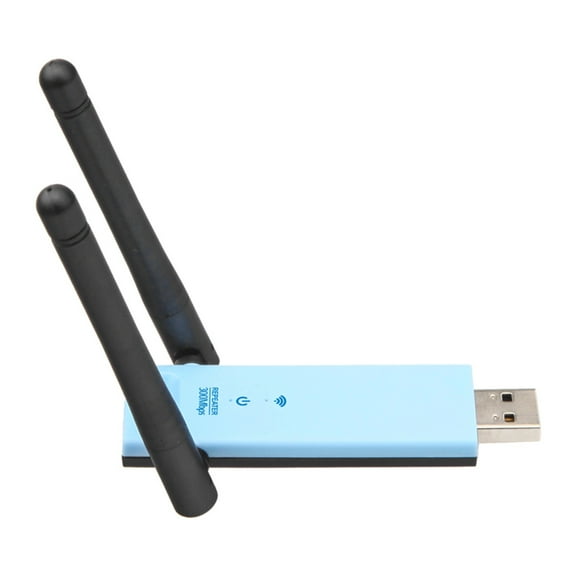 Docooler -R603U 300Mbps Wireless Extender USB WiFi Signal Dual Antennas Blue with Black