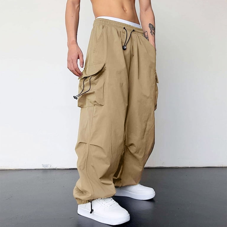 Parachute Cargo Pants for Men Loose Fit Baggy Sweatpants Casual
