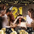 thumbnail image 2 of YANSION 21st Birthday Decoration for Men, 21st Black Gold Balloons with Cheers to 21 Years Banner, Beer & Beer Mug Foil Balloons, Number 21 Foil Balloons for Birthday Party Decorations, 2 of 6