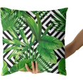 thumbnail image 5 of Tropical Palm Leaf Pillow Covers 18x18 Inch Green Banana Leaves Throw Pillow Covers Geometric Plant Outdoor Decorative Pillowcase Square Cotton Cushion Cover for Couch Bed Sofa Home Patio (Pack of 2), 5 of 6