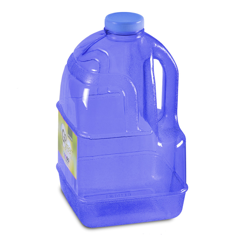 1 Gallon BPA FREE Reusable Plastic Drinking Water Big Mouth "Dairy" Bottle Jug Container with Holder - Dark Blue - image 2 of 5