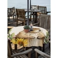 thumbnail image 2 of Outdoor Tablecloths with Umbrella Hole & Zipper, Groundhog Day Round Tablecloth 54 Inch, Sunflower Spring Floral Botanical Rustic Waterproof Table Cloth, Patio/Pool/Picnic Table Covers, 2 of 8