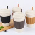 thumbnail image 3 of Naiovety Taza de café de trigo, taza de leche de agua de estilo Simple con tapa, barra de sellado para el hogar, botella para beber, viaje al aire libre, Cocina y Comedor Gris Naiovety HA081640-03, 3 of 6