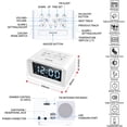 thumbnail image 2 of Radio Alarm Clock with Dual Alarms, Digital Alarm Clock with 2 USB Charging Ports (White), 2 of 3