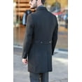 thumbnail image 3 of Men's Classic Coat, 80% Wool Soft Textured Buttoned Black Men's Jacket, 3 of 5