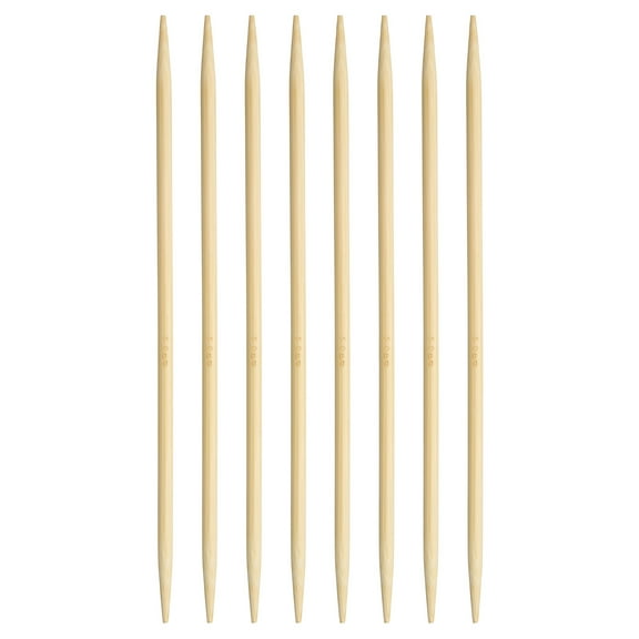 Uxcell 8Pcs Bamboo Knitting Needles Double Pointed Size US 8(5mm) 7.9 Inch
