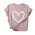 thumbnail image 5 of Alllist Womens Tops Plus Size Pink Graphic Short Sleeve Crew Neck T-Shirts Womens Shirts Under $5, 5 of 6