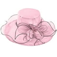 thumbnail image 4 of Fgnfyis Elegant Womens Wide Brim Sun Hat Floral Design Summer Beach Dress Hat for Outdoor Wedding Shower Purple One Size, 4 of 7
