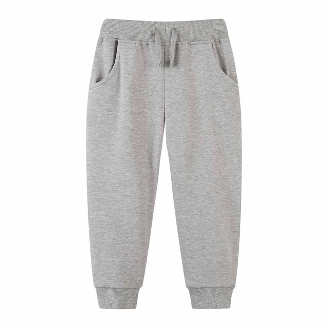 Kids' Solid Color Tracksuit Pants With Bunched Feet Mid Sized Hoodie Pants
