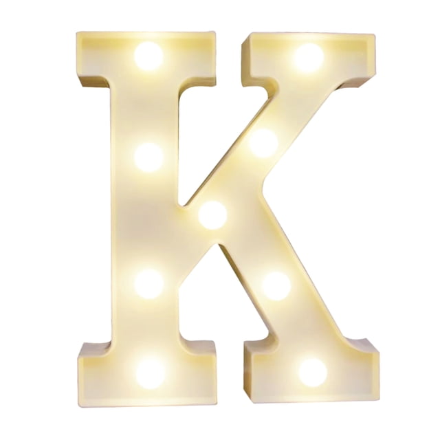 Amdohai Alphabet LEDs Light Standing Letters Sign with Bulbs Night Lamp Warm White Constant Bright Light Effect 2 * AA Cell Operated IP54 Water Resistance for Birthday Christmas Wedding Home Party Bar