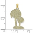thumbnail image 4 of Solid 10K Yellow Gold 2-D Textured Double Palm Trees Charm - 21.88mm, 4 of 6