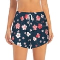 thumbnail image 4 of Lsque Cherry Blossoms Printed Women's Running Shorts with Liner Pockets,Elastic Quick Dry Workout Athletic Gym Yoga Shorts,Womens High Waist Shorts-Large, 4 of 9