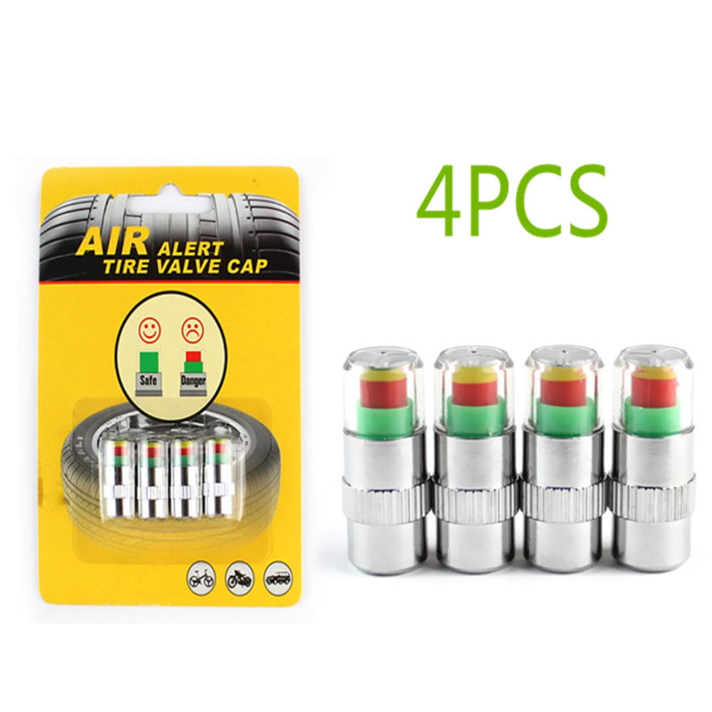 2.4 Bar 4pcs//set Tire Pressure Tire Monitor Pressure Gauge,Cap Sensor Indicator 3 Color Eye Alert Air Pressure Gauge