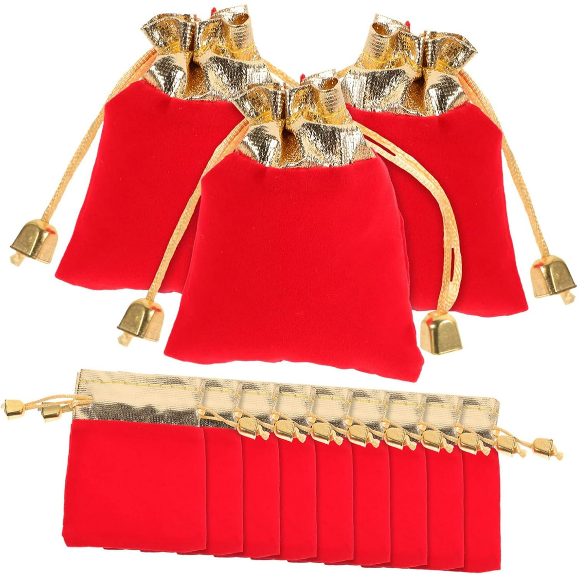 Fashion Bag Drawstring Red Gold Red Jewelry Bag Drawstring Jewelry