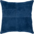 thumbnail image 1 of Surya Manitou Leather And Cotton Pillow Cover With Dark Blue Finish MTU001-2020, 1 of 2