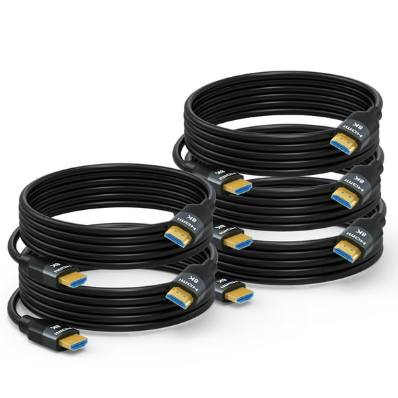 Cable HDMI RyzzRooa de 3 m, 8 K, 48 Gbps, paquete de 5 unidades, HDR10 eARC