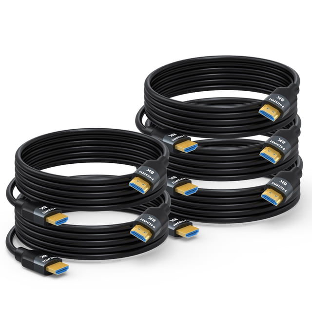 Cable HDMI RyzzRooa de 3 m, 8 K, 48 Gbps, paquete de 5 unidades, HDR10 eARC