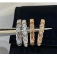 thumbnail image 5 of Luxury Designer 18K Gold Plating Crush Ring Surface Width Narrow 3.5mm Medium 7mm Wide 11mm Lozenge Pattern Cross Ring for Women Men Classic Simple Fashion, 5 of 6