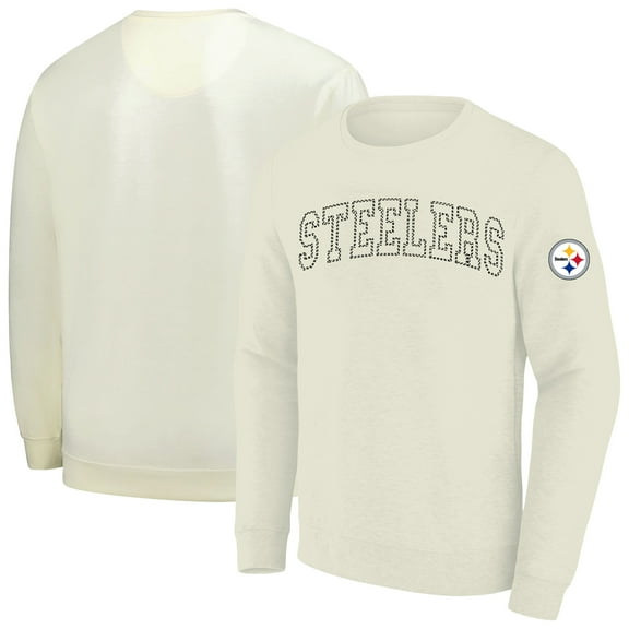 Men's Profile Cream Pittsburgh Steelers Big & Tall Fleece Sweatshirt