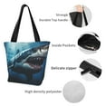 thumbnail image 4 of Fuzoiu 3D Realistic Shark Print Large Capacity Shoulder Bag for Women,Large Capacity Office Purse,Laptop Tote Bag,Casual Everyday Tote for Work Beach Travel and Shopping Grocery, 4 of 6