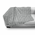 thumbnail image 3 of Grey and White Soft Flannel Fleece Throw Blanket, Rich Royal Victorian Garden Pattern Petals and Leaves Antique Look, Cozy Plush for Indoor and Outdoor Use, 60" x 80", Grey White, by Ambesonne, 3 of 6