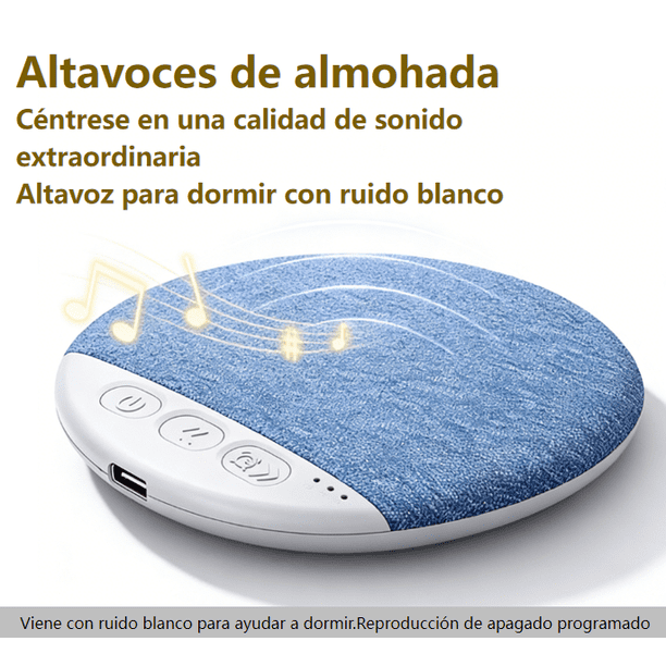 Altavoz de Almohada Bluetooth Ultrafino con Bluetooth 6.0, Altavoz para Dormir Debajo de la Almohada, Sonido Envolvente Suave con Blanco 3D, Ideal para Música