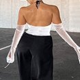 thumbnail image 3 of Women Halter Camis Vest Mesh Crop Top Off Shoulder Backless Tanks, 3 of 6