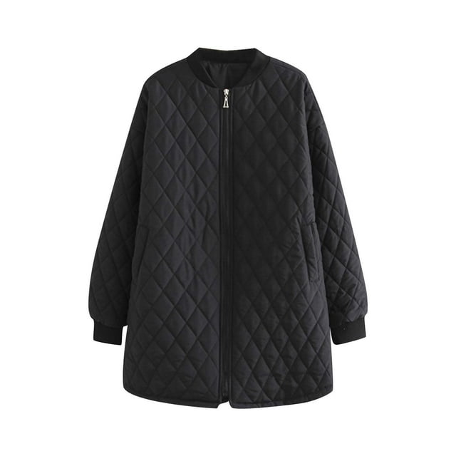 EGNMCR Manteau Long Matelassé pour Femmes, Manteaux d'Hiver Rembourrés à Manches Longues en Duvet, Parka à Capuche pour Femmes Manteau Chaud avec Poches Col Rabattu Long Manteau Parka d'Hiver en Duvet pour Femmes Manteau