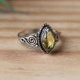 thumbnail image 2 of Green Peridot Ring, 925 Silver Ring, Marquise Ring, Boho Ring, Statement Ring, Vintage Style Ring, Elegant Ring, Unique Ring, Gift For Her, 2 of 8