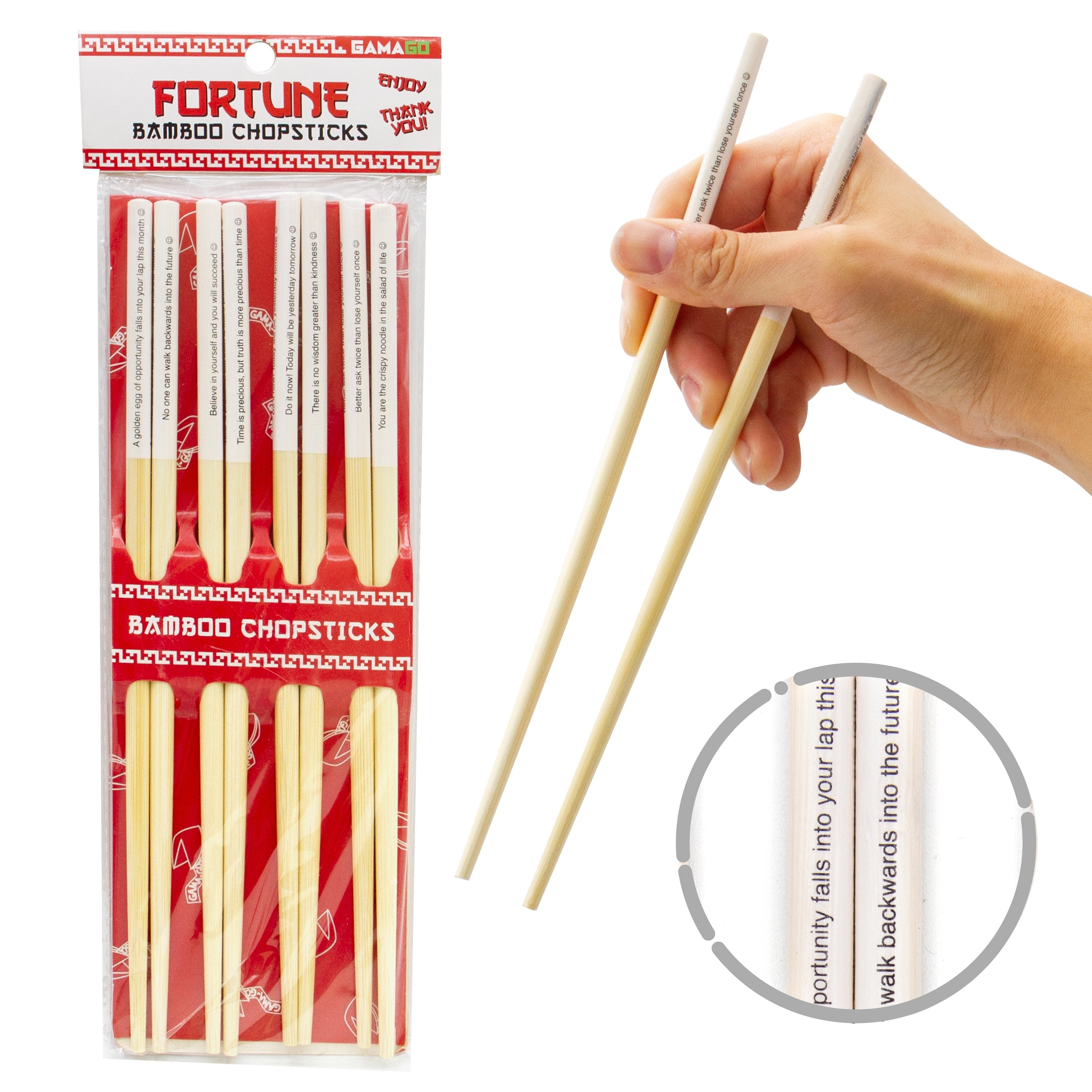 9" Long Kari-Out 10 Pieces  Disposable Chinese Bamboo Chopsticks 