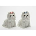 thumbnail image 3 of Ceramic Maltese Dog Salt and Pepper Shakers 2.6in Gift for Dog Lovers, 3 of 3