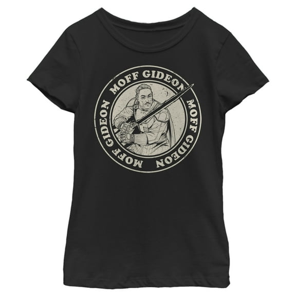 Girl's Star Wars: The Mandalorian Moff Gideon Seal  Graphic Tee Black Medium