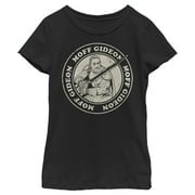 Girl's Star Wars: The Mandalorian Moff Gideon Seal Graphic Tee Black Small