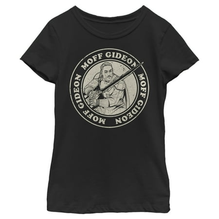 Girl's Star Wars: The Mandalorian Moff Gideon Seal Graphic Tee Black Small