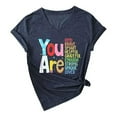 thumbnail image 3 of TYGHBN Women's Casual You Are Letter Graphic Round Neck Short Sleeve T Shirt Top Tunics for Women Summer Plain Loose T Shirts for Women Athletic Short Sleeve Tops for Women Women's Tops Summer, 3 of 3