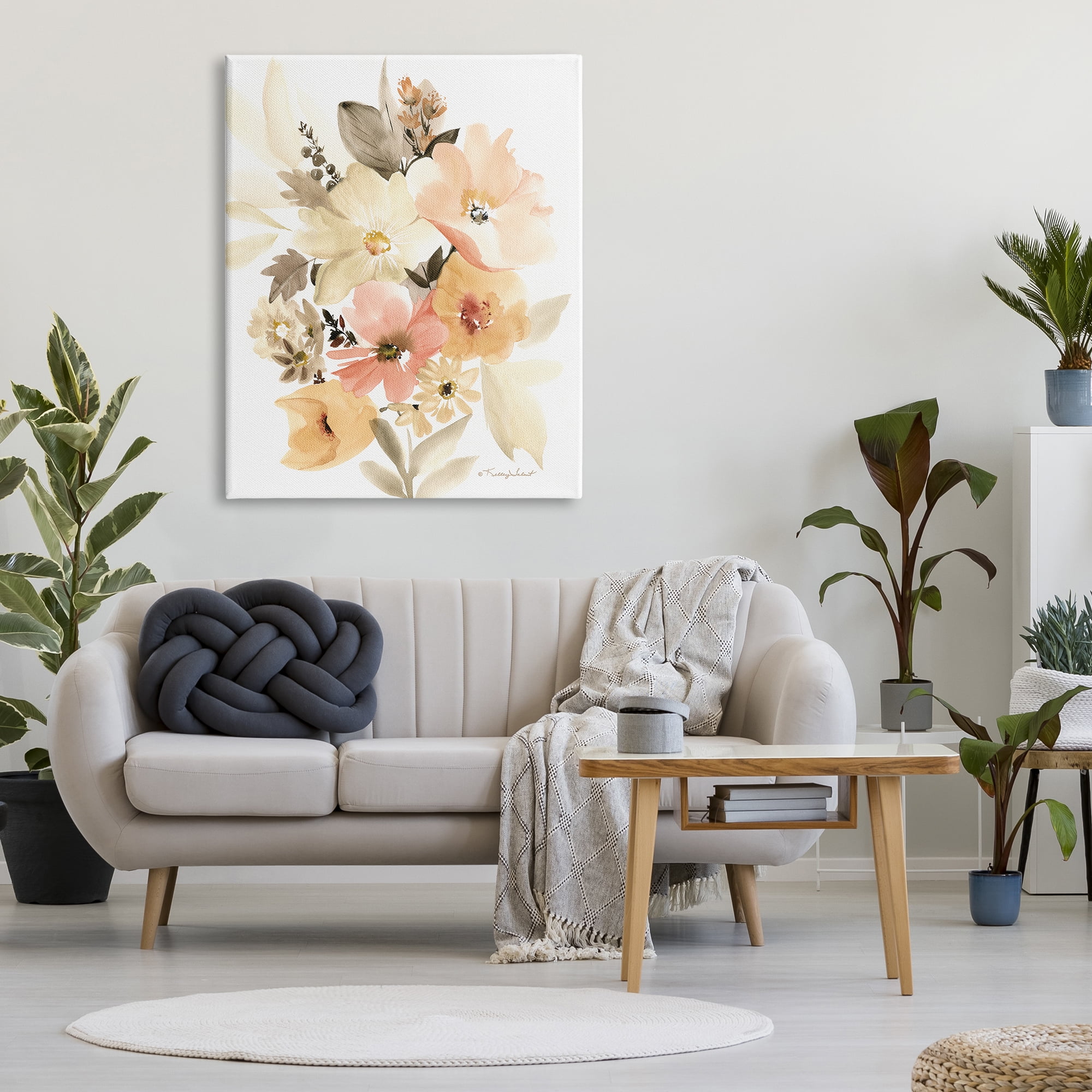 Stupell Industries Mixed Muted Bouquet Botanical & Floral Painting Gallery Wrapped Canvas Art Print Wall Art, 36 x 48